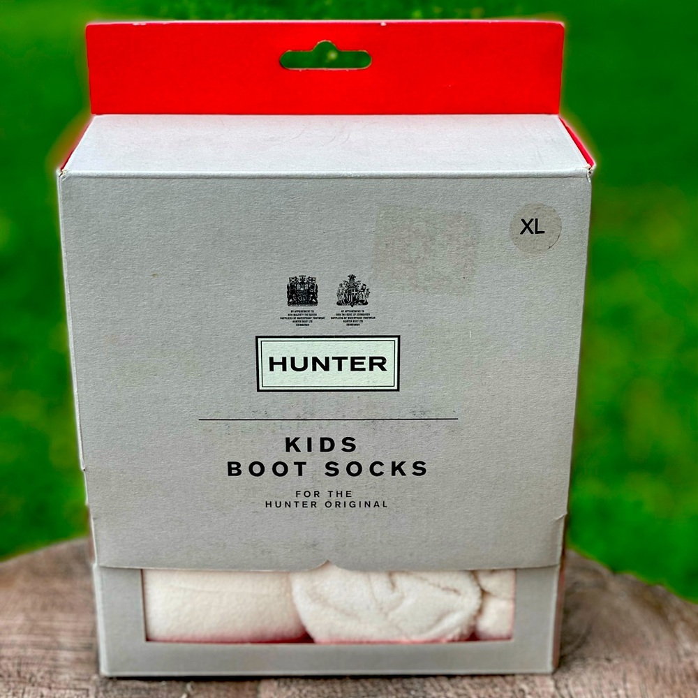 Hunter Boot Kids Socks US XL 4-6K NIB Cream